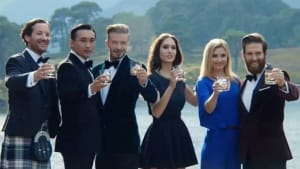 David Beckham drinks scotch 